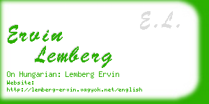 ervin lemberg business card
